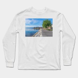 Lake Garda Bardolino promenade view Long Sleeve T-Shirt